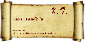 Kadi Tamás névjegykártya